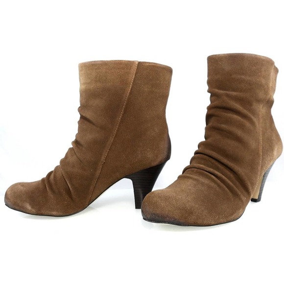 NIB$198 MESSECA NY GENY PULL ON DISTRESSED SUEDE RUCHED ANKLE BOOTS WESTERN 8.5 - Picture 3 of 7